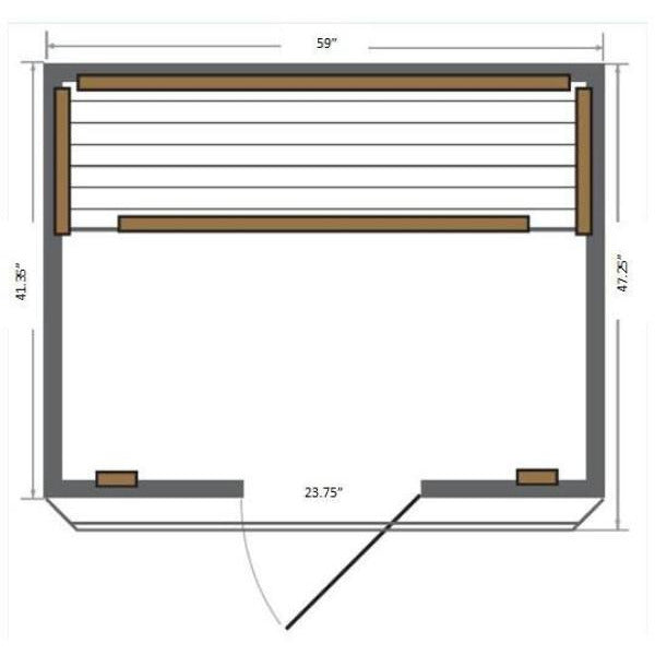 Savannah 3 Person Indoor Infrared Sauna - Canadian Red Cedar