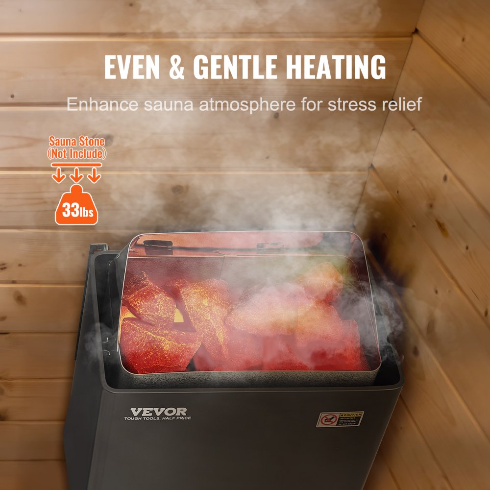 VEVOR Sauna Heater (3kW/4.5kW/6kW/9kW) with Built-In Controls 220V Electric Sauna Stove