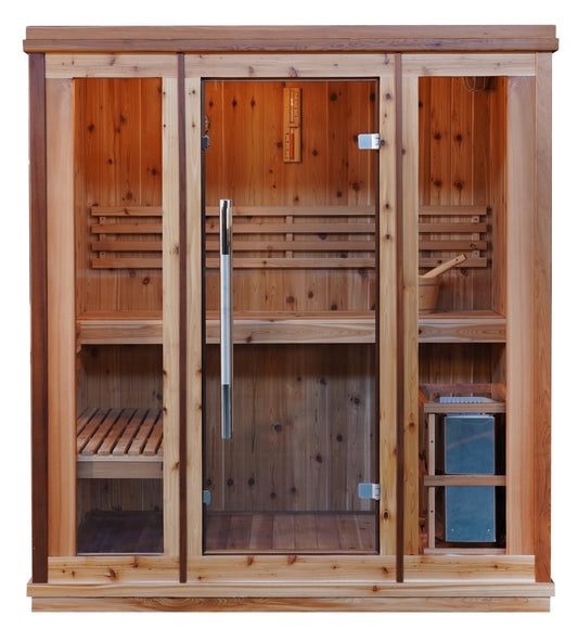 Hampton 3 Person Indoor Traditional Sauna Double Bench