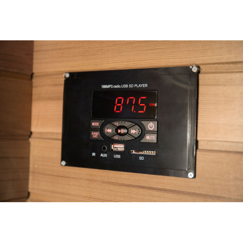 Bristol Bay 4 Person Corner Infrared Sauna - Canadian Red Cedar