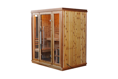 Hampton 3 Person Indoor Traditional Sauna Double Bench