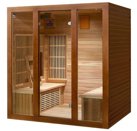 Roslyn 4 person Indoor Infrared Sauna - Canadian Red Cedar