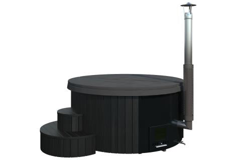 Soak-Series Home Wood-Burning Hot Tub, Black, Up to 6 Persons