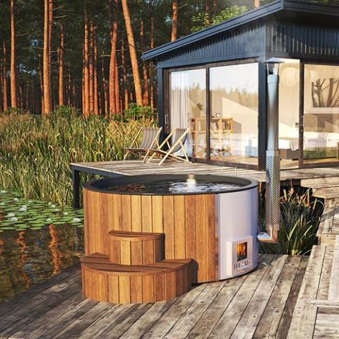 Soak-Series Home Wood-Burning Hot Tub, Natural, Up to 6 Persons