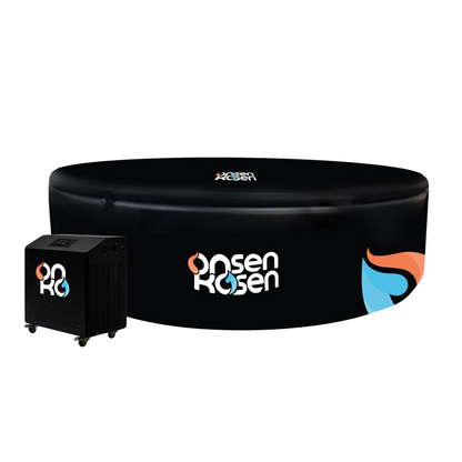 OnsenKosen Yunokawa 8 to 12 Person Group Therapy Tub with Pro 2HP Dual CHiller/Heater