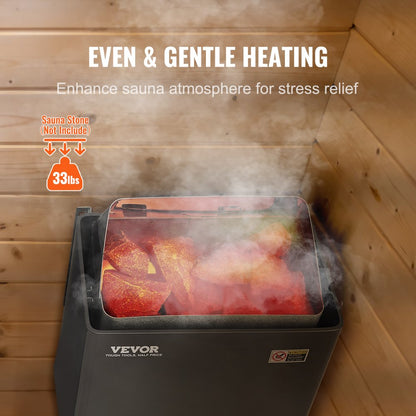VEVOR Sauna Heater (3kW/4.5kW/6kW/9kW) with Built-In Controls 220V Electric Sauna Stove
